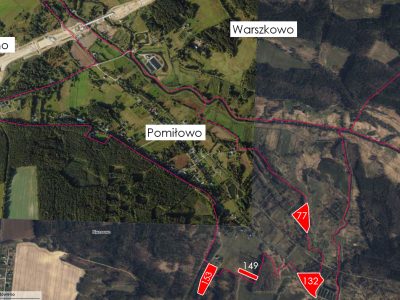 Syndyk sprzeda udział 1/4 niewydzielonej części nieruchomości Pomiłowo działki nr 77, 132, 149, 153